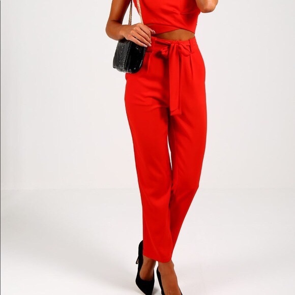 NWT Express Mid-rise Tie Ankle Pant - Picture 2 of 2